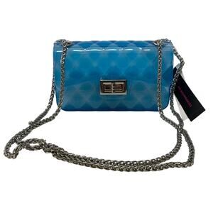No Boundaries Bag Womens N A Blue Jelly Diamond Quilted Chain Strap Turn Lock